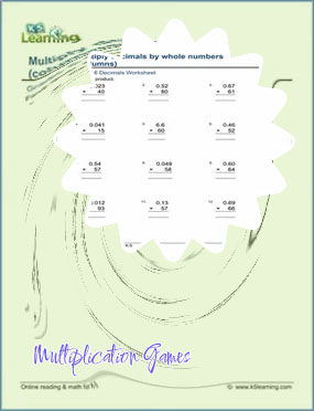 Multiplication games 6th grade